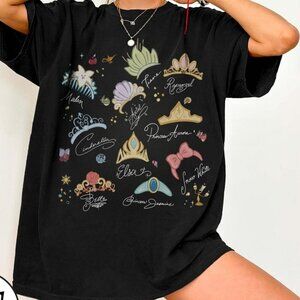 Coquette Princess Crowns Watercolor Disney Girl Trip T-Shirt